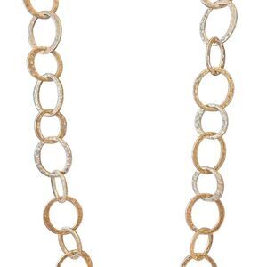 Boojee Silver Hammered Chain Links Necklace